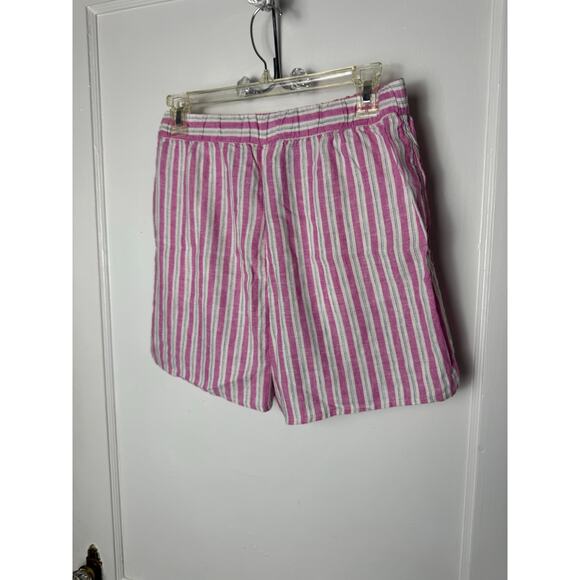 Universal Thread Shorts Women's XS Pink Striped Boxer Pull On Casual Linen Baggy - Picture 5 of 8